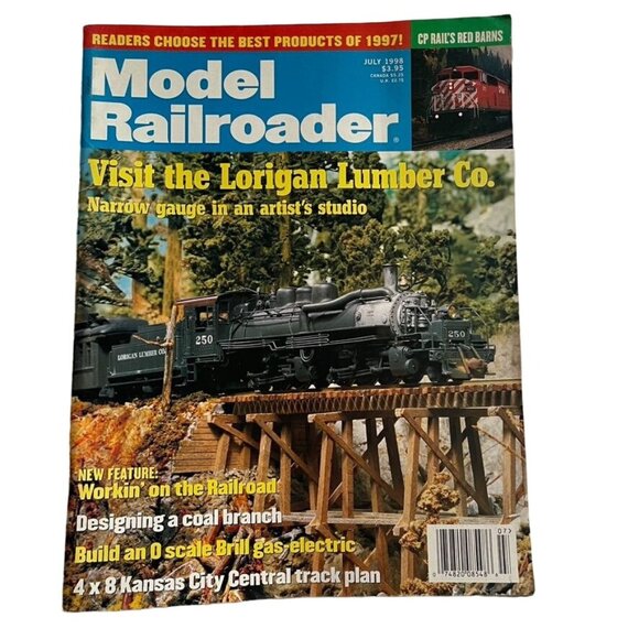 Model Railroader Magazine Back Issue u July 1998 Vol 65 No 7 Lorigan Lumber Co u - Picture 1 of 8